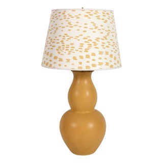 Barthold Copper Matte Ochre Double Gourd Ceramic Lamp For Sale