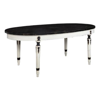 Napoleon III Ovular Dining Table With Nero Portoro Marble Top For Sale