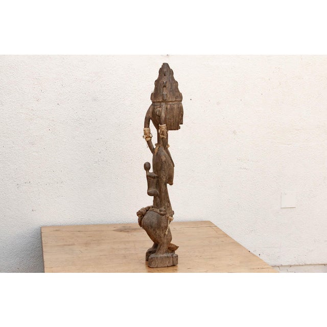 Brown Antique Oxidized Wood African Maternity Figure For Sale - Image 8 of 13