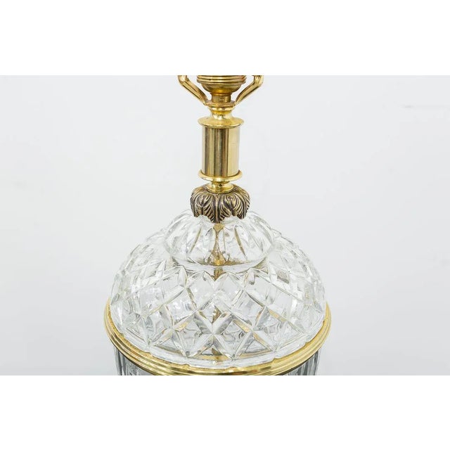 Vintage Bronze and Cut Glass Table Lamps, 1980s, Set of 2 For Sale - Image 6 of 9
