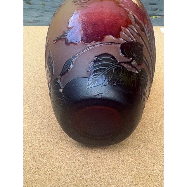 Late Galle cameo vase. Beautiful coloring. Attractive floral design.