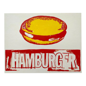 Andy Warhol Foundation Vintage 1993 Pop Art Lithograph Print " Hamburger " 1985