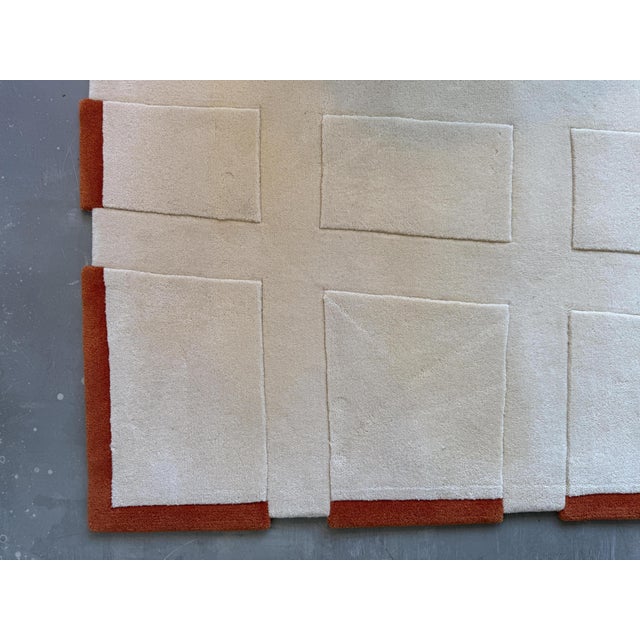 Red Modern Asymmetric Square Rug by Tisca Tiara, Austria For Sale - Image 8 of 18