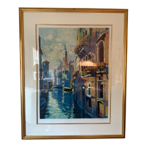 1992 Howard Behrens "Morning in Venice" Framed Signed Serigraph on Paper