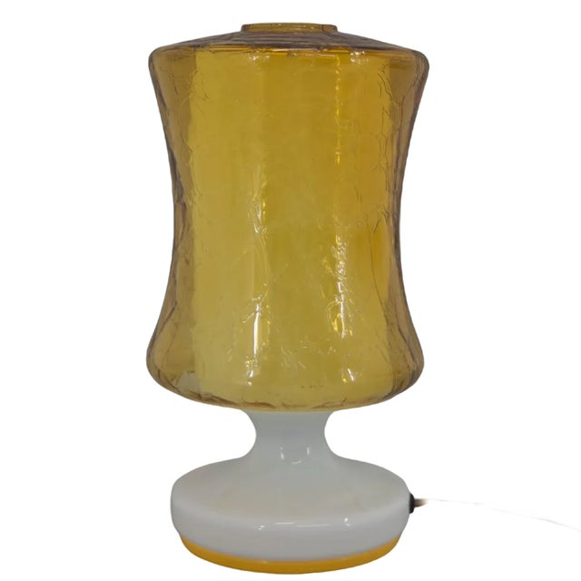 Mid-Century Glass Table Lamp, 1970s For Sale