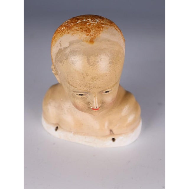 Tuscan Artist, Head of the Infant Jesus (Bambino Gesù), 1790, Polychrome Stucco For Sale - Image 12 of 14