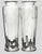 Pair of elegant French crystal vases with finely cast silverplate mounts, featuring richly detailed floral garland bases...