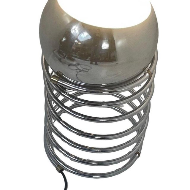 Space Age Chrome Globe Floor Lamp on Spiral Base from Gepo For Sale - Image 5 of 9