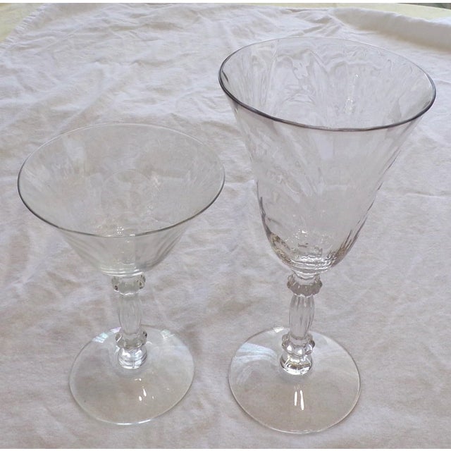 Cambridge Glass Company Mid 20th Century Cambridge Caprice Crystal Clear Stemmed Glasses, 10 Water and 6 Wine For Sale - Image 4 of 14