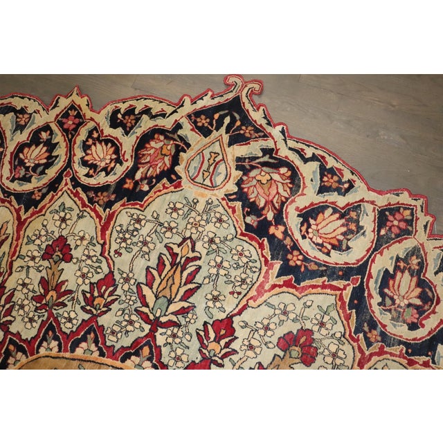 19th Century Persian Tabriz Medallion Scalloped Oval Rondel Rug - 8'3" x 9'10" For Sale In New York - Image 6 of 8