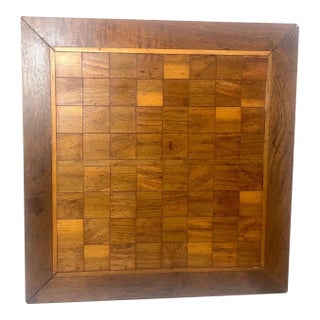 High Quality Antique 1800's Handmade Wooden Marquetry Gaming Chess Checker Board For Sale
