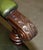 Antique English Hand Carved Throne Armchair in Green Leather, 1880 For Sale - Image 11 of 18
