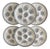 White and Gray Oyster Plate Set from Moulin Des Loups, Set of 6 For Sale