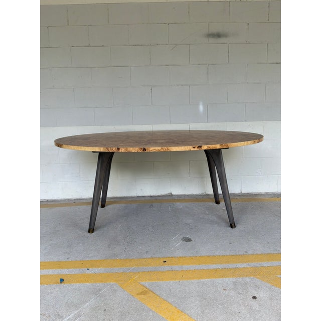 Made Goods Co Alder Dining Table. Burlwood, oval shape. Original Retail $6700. Showroom floor sample.