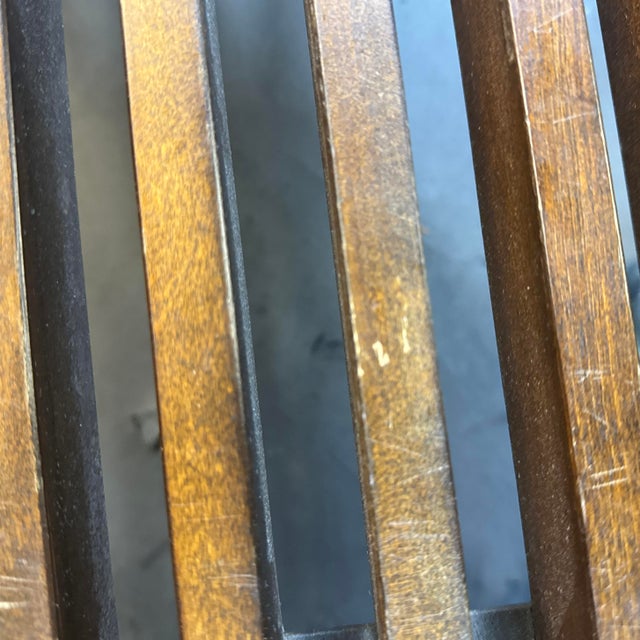 Brown Mid Century John Keal Walnut Expandable Slated Bench For Sale - Image 8 of 12