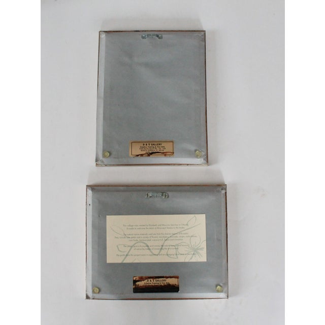 Brown Vintage Framed Figurative Artwork Made of Native Materials of Ecuador - A Pair For Sale - Image 8 of 11