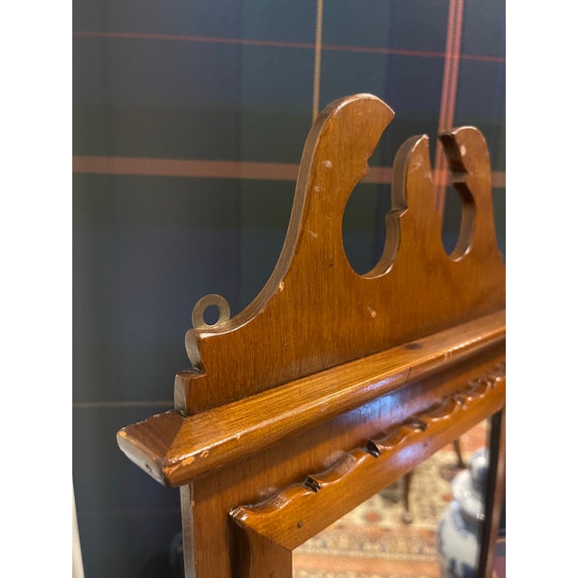 Wood Charming Vintage Mens Two-Drawer, Mirrored Shaving Station/Jewelry Valet Can Hang or Stand For Sale - Image 7 of 10