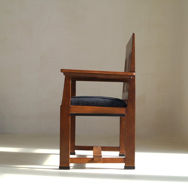 Wood Dutch Art Deco The Hague School Armchair by Jan Brunott, 1920s For Sale - Image 7 of 15