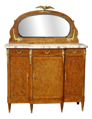 Louis XVI Style Buffet in Burr Walnut with Gilt Bronze Mounts, 1800s