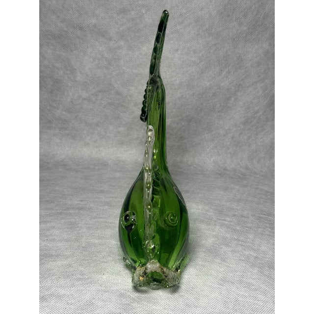 Green Murano Glass Fish Sculpture with Gold, 1960s For Sale - Image 6 of 11