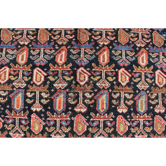 Antique Persian Hand Knotted Kurdish Colorful Rug With Medallion and Geometric Motifs For Sale - Image 9 of 13