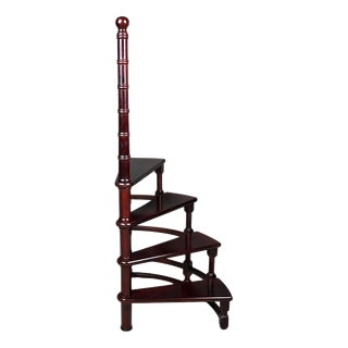 Library Staircase in Stained Beech, 1900s For Sale