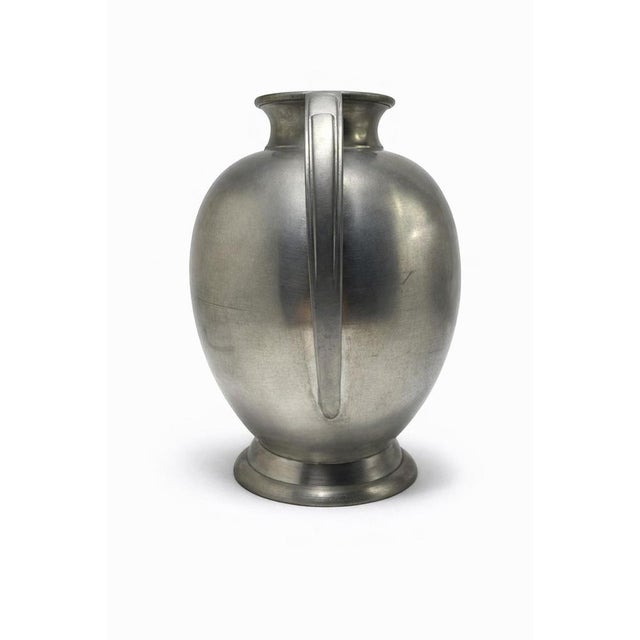 Metal Swedish Art Deco Pewter Vase attributed to GAB Guldsmedsaktiebolaget, 1936 For Sale - Image 7 of 9