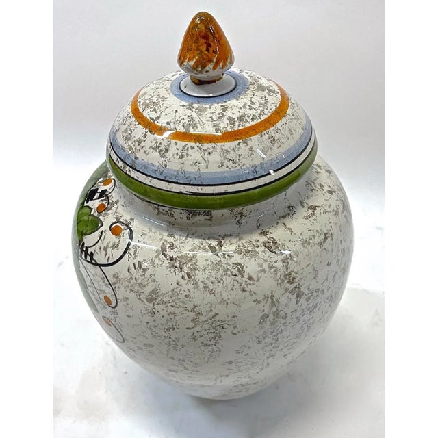 Traditional Vintage Italian Deruta Style Lidded Tea Canister For Sale - Image 3 of 7