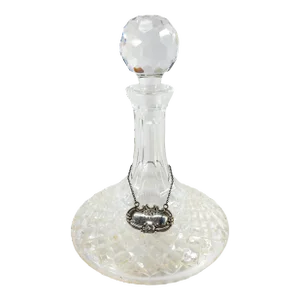 Mid-Century Crystal Glass Brandy Decanter Bottle