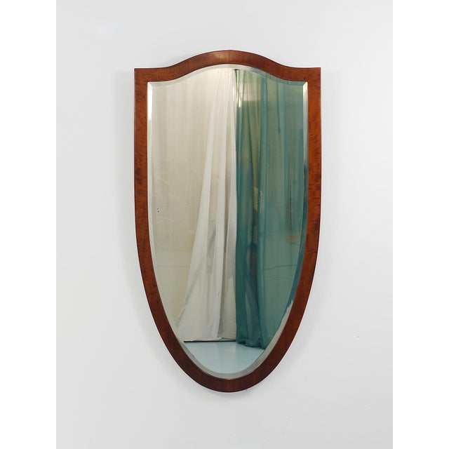 Large Antique Biedermeier Pearwood Shield Wall Mirror, Vienna, 1820s For Sale - Image 6 of 18