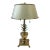 Vintage Polished Brass Pineapple Lamp With White Metal Shade For Sale