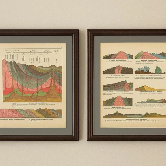Antique Geological Cross-Sections of Earth and Mountains, 1880s, Set of 2 For Sale - Image 4 of 10