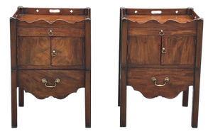 Antique George III Mahogany Bedside Cabinets, 1760, Set of 2