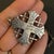 Metal Vintage Jerusalem Cross Pendant Necklace 800 Silver Blue Lapis Cabachon Stones For Sale - Image 7 of 10