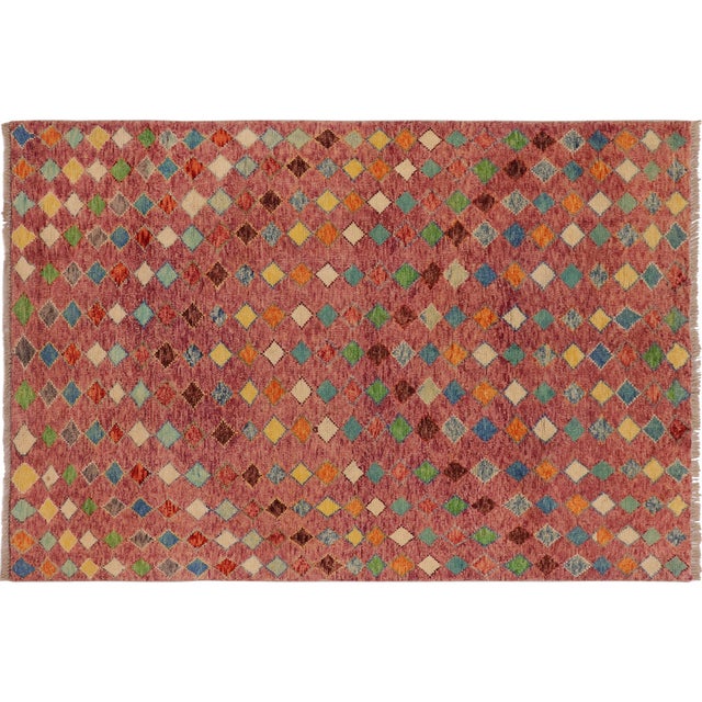 Contemporary Balochi Purple/Blue Wool Rug - 3'11''x5'11'' For Sale - Image 10 of 11