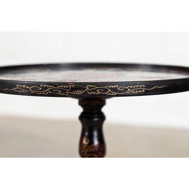 Late 19th Century English Chinoiserie Pedestal Side Table, 1870 For Sale - Image 5 of 15