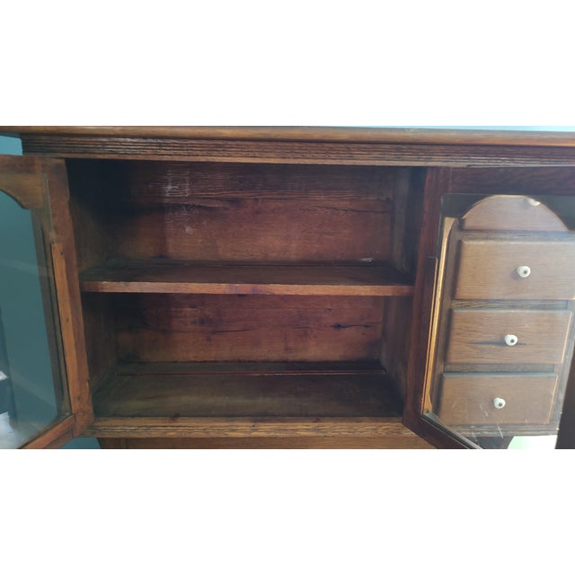 19th Century Marble Top Possum Belly Copper Lined Bins Kitchen Bakers Cabinet For Sale - Image 16 of 18