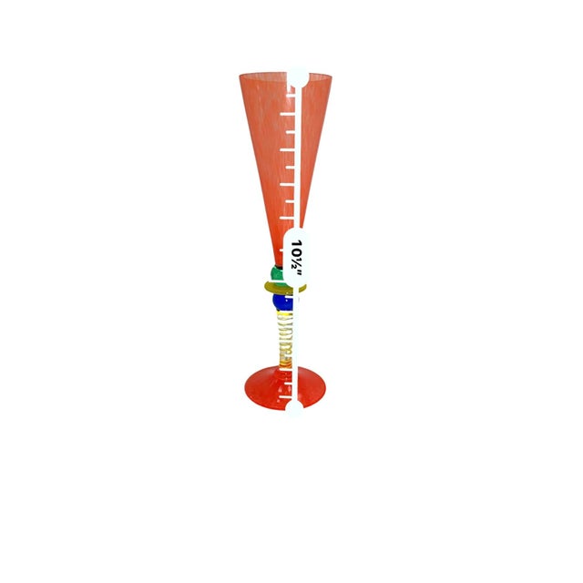 Mid 20th Century Harlequin Gense Berit Johansson Glass Champagne Flutes Multicolor Signed - a Pair For Sale In Baton Rouge - Image 6 of 6