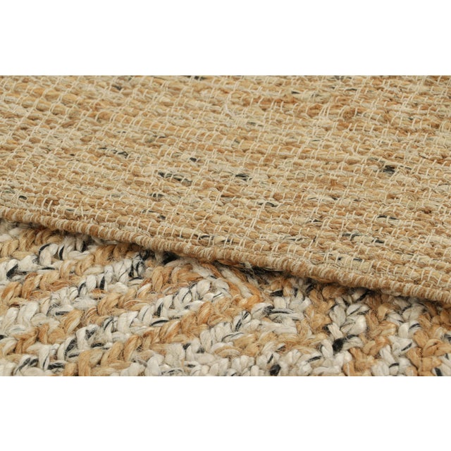 Textile Rug & Kilim’s Abstract Flatweave in Beige-Brown and White Geometric Patterns For Sale - Image 7 of 7