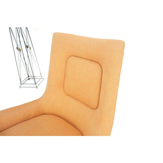 Lawrence Peabody Tapered Dowel Leg Lounge Chair Matching Ottoman New Upholstery For Sale - Image 18 of 18