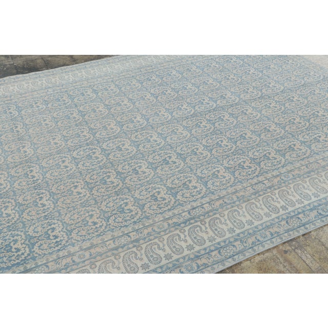 Textile Antique 20th Century Persian Khorasan Rug in Sky Blue With Paisleys - Rug & Kilim For Sale - Image 7 of 9