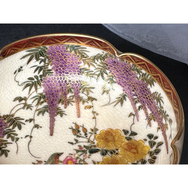 Ceramic Antique Japanese Satsuma Decorative Bowl For Sale - Image 7 of 12