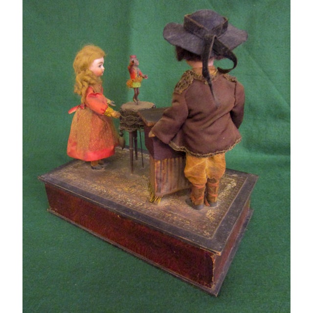 Automaton German Zinner & Sohn Musical Toy W Children & Organ Grinder Monkey For Sale - Image 10 of 16