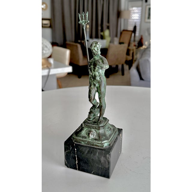 Bronze Statue Greek God Poseidon Holding Trident For Sale - Image 9 of 17