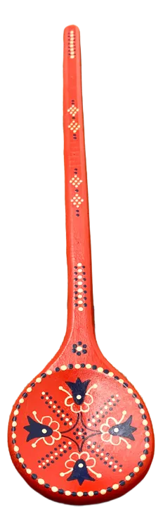 Vintage Swedish Dala Style Cooking Spoon