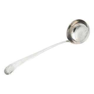 Silver Soup Ladle with Caninhas Style Grooves For Sale