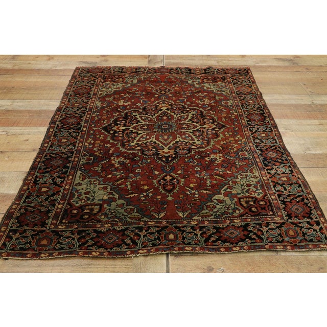 Textile Antique Persian Farahan Rug, 03'03 X 04'10 For Sale - Image 7 of 8