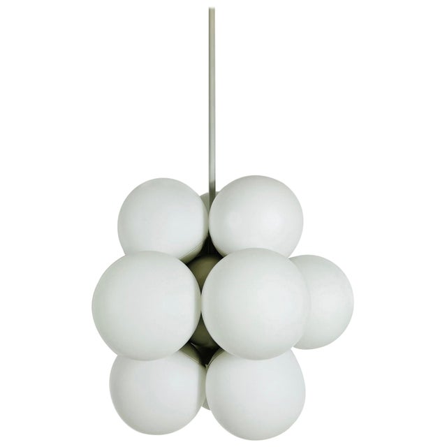 Atomic Kaiser Midcentury White 12- Arm Space Age Chandelier, 1960s, Germany For Sale - Image 11 of 11