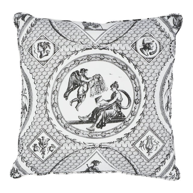 Schumacher Les Scenes Contemporaines Pillow in Black For Sale