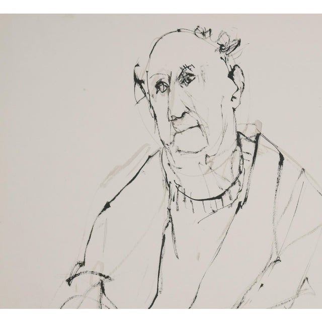 Ruth Schloss (1922 Nuremberg - 2013 Kfar Shmaryahu), Contemplating old man, c. 1990. Mixed media on watercolor paper, 33...